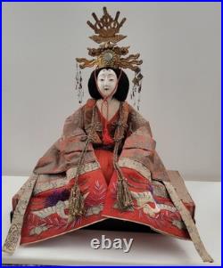 Museum-Quality Emperor & Empress Hina Japanese Vintage Dolls Platforms-Signed