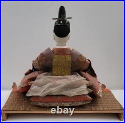 Museum-Quality Emperor & Empress Hina Japanese Vintage Dolls Platforms-Signed