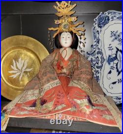 Museum-Quality Emperor & Empress Hina Japanese Vintage Dolls Platforms-Signed