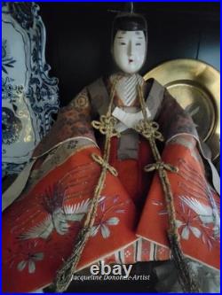 Museum-Quality Emperor & Empress Hina Japanese Vintage Dolls Platforms-Signed