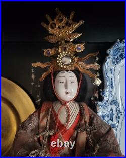 Museum-Quality Emperor & Empress Hina Japanese Vintage Dolls Platforms-Signed