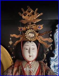 Museum-Quality Emperor & Empress Hina Japanese Vintage Dolls Platforms-Signed