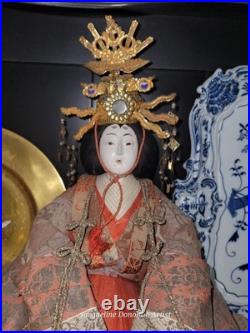 Museum-Quality Emperor & Empress Hina Japanese Vintage Dolls Platforms-Signed