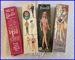 NIB 1962 Vintage Midge Doll 860 Barbie Best Friend Titan Blonde Red NOS Sticky