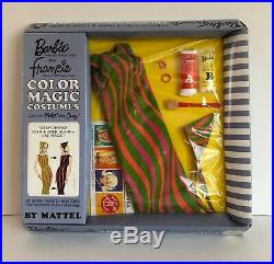 NRFB Vintage & RARE! Barbie & Francie COLOR MAGIC COSTUME Stripes Away 1965