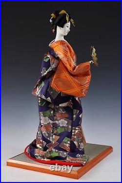Nice Vintage Classic Style Japanese Traditional Fan Geisha Doll 57cm Large Size