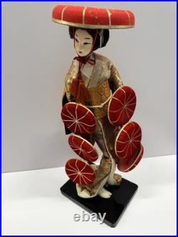Nishi Doll, Maiko, Japanese Kyoto Geisha Red Hat Dress Rare, vintage 17 tall