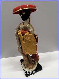 Nishi Doll, Maiko, Japanese Kyoto Geisha Red Hat Dress Rare, vintage 17 tall