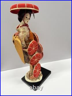Nishi Doll, Maiko, Japanese Kyoto Geisha Red Hat Dress Rare, vintage 17 tall