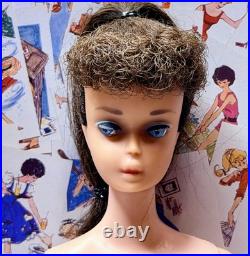 Number Seven #7 Mattel Ponytail Black/Brunette Barbie Doll 1960s