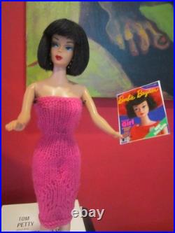 OOAK Raven Haired Vintage Barbie Bubble Cut Re root With Custom Outfit