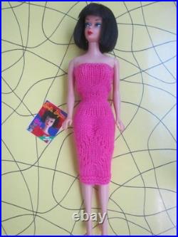 OOAK Raven Haired Vintage Barbie Bubble Cut Re root With Custom Outfit