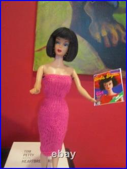 OOAK Raven Haired Vintage Barbie Bubble Cut Re root With Custom Outfit