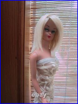 OOAK VINTAGE BARBIE With REROOTED Platinum Blonde Silk Hair With OOAK. OUTFIT