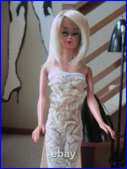 OOAK VINTAGE BARBIE With REROOTED Platinum Blonde Silk Hair With OOAK. OUTFIT