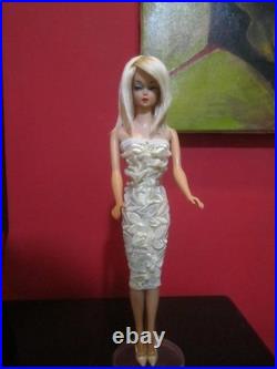 OOAK VINTAGE BARBIE With REROOTED Platinum Blonde Silk Hair With OOAK. OUTFIT