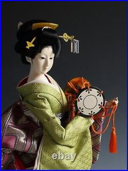 Old Vintage Japanese GEISHA Doll -Traditional Percussion Yamashina- Oyama Doll