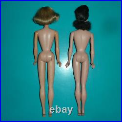 Orig Vintage Long Haired American Girl & Early Brunette #4 Ponytail Barbie Dolls