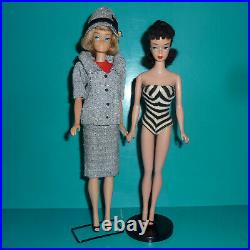 Orig Vintage Long Haired American Girl & Early Brunette #4 Ponytail Barbie Dolls