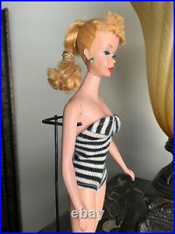 Original Vintage 1959 Mattel Ponytail Straight Leg Barbie. Japan