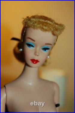 Original Vintage Mattel 1960 Tm Barbie Doll #850 Blond Ponytail #4 Sold Nude