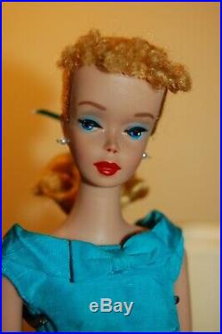 Original Vintage Mattel 1960 Tm Barbie Doll #850 Ponytail #4 Blond Dressed