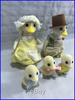 Original Vintage Sylvanian Families Complete Puddleford Ducks Family Japan 1988