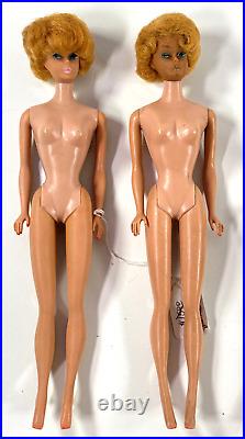 Pair (x2) Blonde 60s Bubblecut Barbie Dolls Japan NICE + dreses