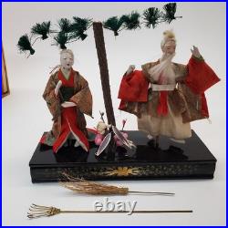 Pre-War Vintage Japanese Takasago Dolls Elderly Couple Longevity Harmony