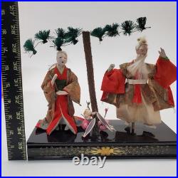 Pre-War Vintage Japanese Takasago Dolls Elderly Couple Longevity Harmony