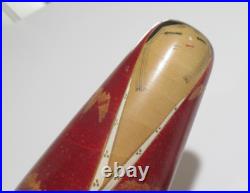 RARE! 12 HASHIME TAKAHASHI Vintage Kokeshi Doll Signed 1970s Japan Red Kimono