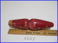 RARE! 12 HASHIME TAKAHASHI Vintage Kokeshi Doll Signed 1970s Japan Red Kimono