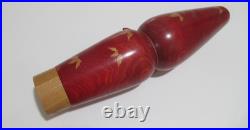 RARE! 12 HASHIME TAKAHASHI Vintage Kokeshi Doll Signed 1970s Japan Red Kimono