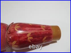 RARE! 12 HASHIME TAKAHASHI Vintage Kokeshi Doll Signed 1970s Japan Red Kimono