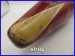 RARE! 12 HASHIME TAKAHASHI Vintage Kokeshi Doll Signed 1970s Japan Red Kimono