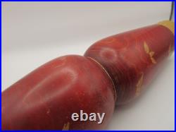 RARE! 12 HASHIME TAKAHASHI Vintage Kokeshi Doll Signed 1970s Japan Red Kimono