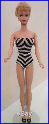 RARE 1960's Vintage Blonde #5 850 Ponytail Barbie Doll Japan Mattel Shoe Suit