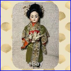 RARE Antique GERMAN DOLL Asian Japan BISQUE Head Jointed Body Simon Halbig 14