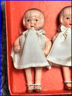RARE Dionne Quintuplets Dolls with Nurse Made In Japan House Of SECO Vintage Set