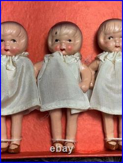 RARE Dionne Quintuplets Dolls with Nurse Made In Japan House Of SECO Vintage Set