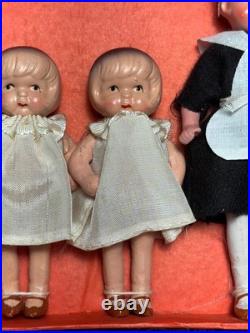 RARE Dionne Quintuplets Dolls with Nurse Made In Japan House Of SECO Vintage Set