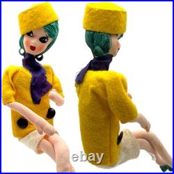 RARE MCM 3 Vintage 1960s Handmade 12 Japanese Big-Eyed Posable Teenager Dolls