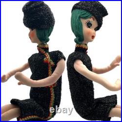 RARE MCM 3 Vintage 1960s Handmade 12 Japanese Big-Eyed Posable Teenager Dolls