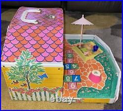 RARE Vintage 1965 Barbie Doll Mattel Tutti and Todd House & Lot of their Clothes