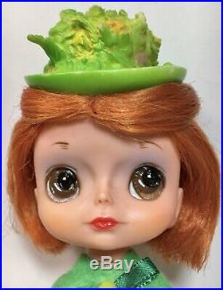 RARE Vintage 1968 Kamar Japan Green Salad Hat GIGI JONES Big Eye Doll Pre Blythe