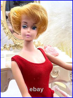 RARE Vintage European Sidepart Platinum 1964 Bubblecut Barbie Japan ALL ORIG +++