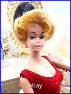 RARE Vintage European Sidepart Platinum 1964 Bubblecut Barbie Japan ALL ORIG +++