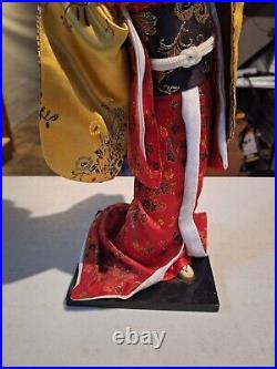 Rare 16 in Japanese Vintage Geisha Doll -Traditional Multi-Colored Kimono