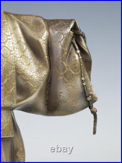 Rare Old Vintage Product Japanese Noh Takaoka Bronze Figure OKINA Dancer Tsushim