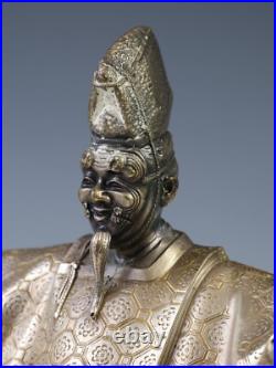 Rare Old Vintage Product Japanese Noh Takaoka Bronze Figure OKINA Dancer Tsushim